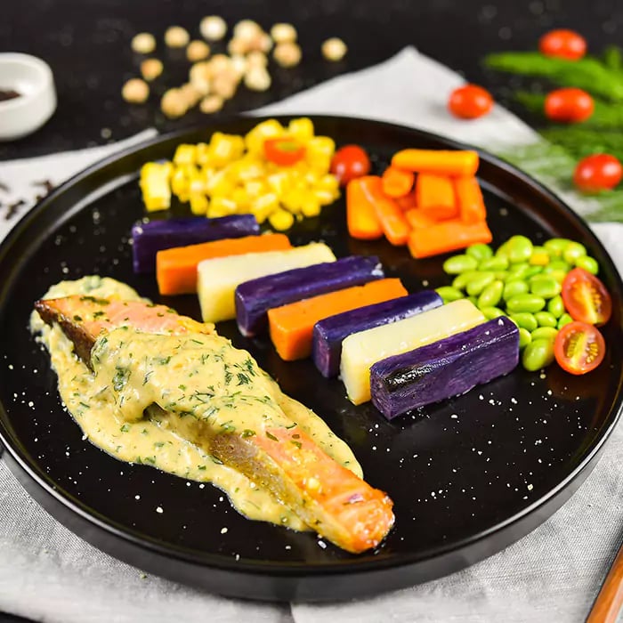 Baked Tuscan Salmon with Steam Cassava image